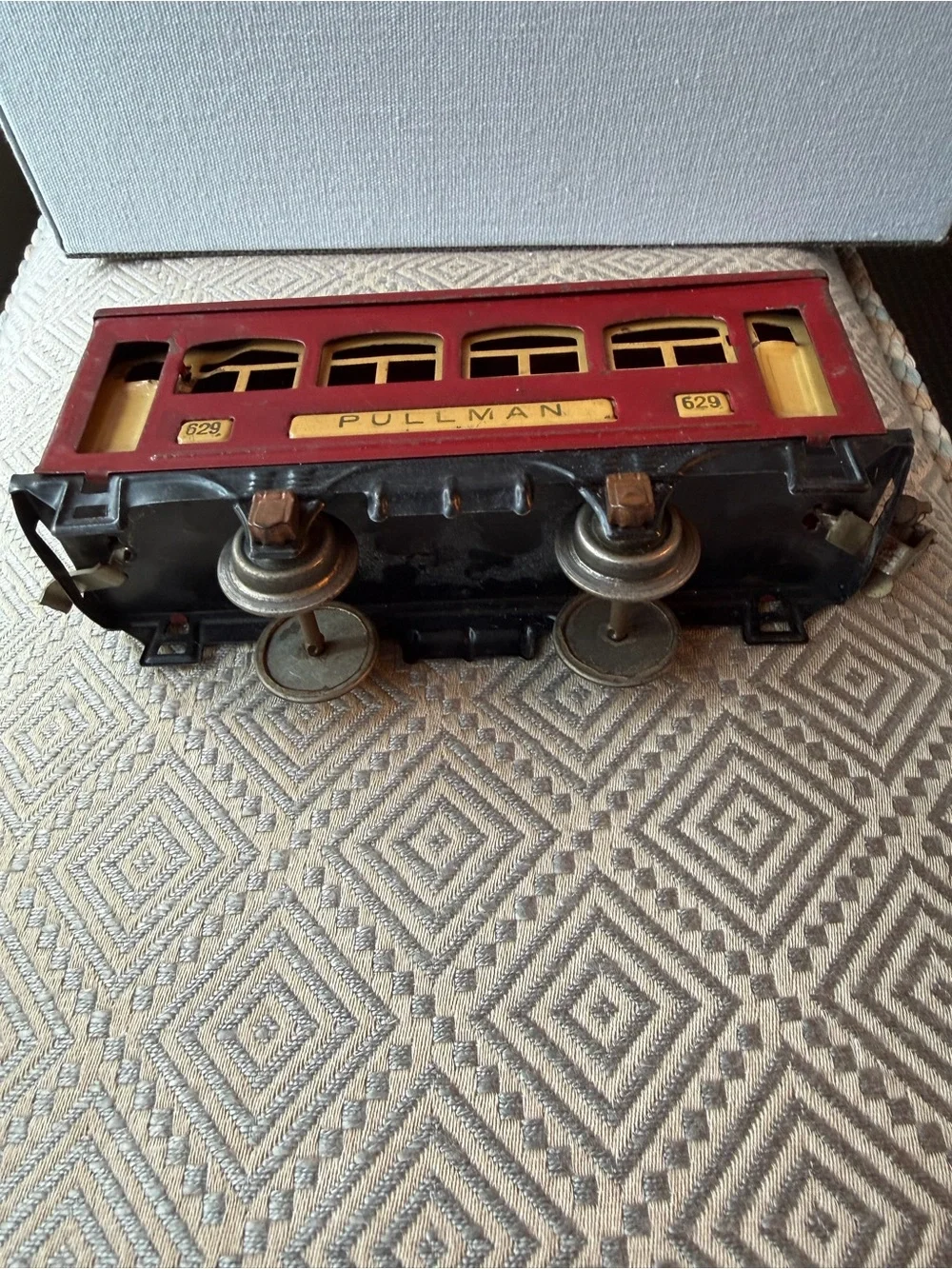 Vintage Train Car Pullman 629 Red / Yellow Doors- Windows